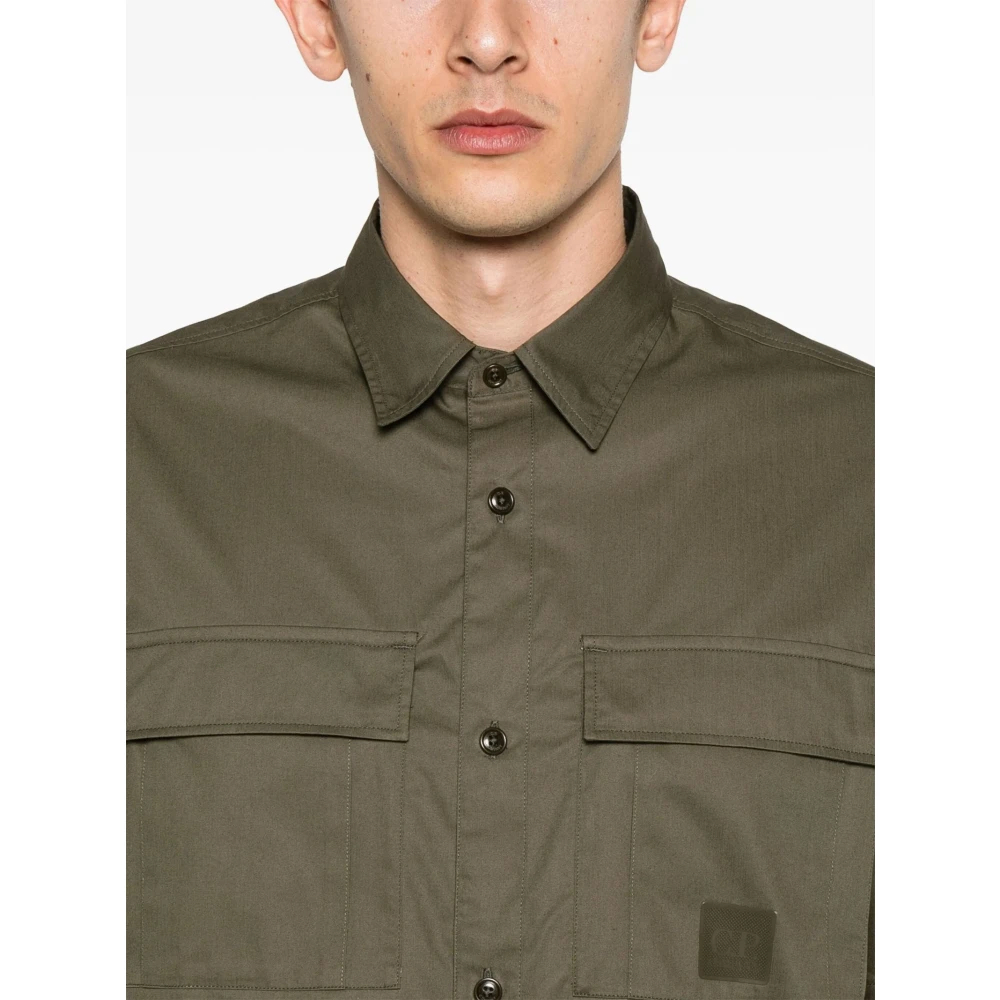 C.P. Company Groene Khaki Overhemd met Knoopsluiting Green Heren