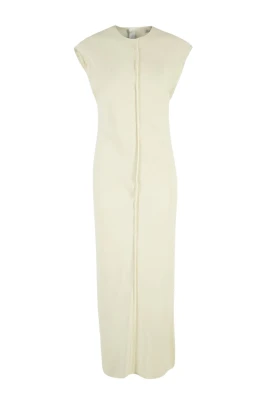 Long Raw Edge Details Dress