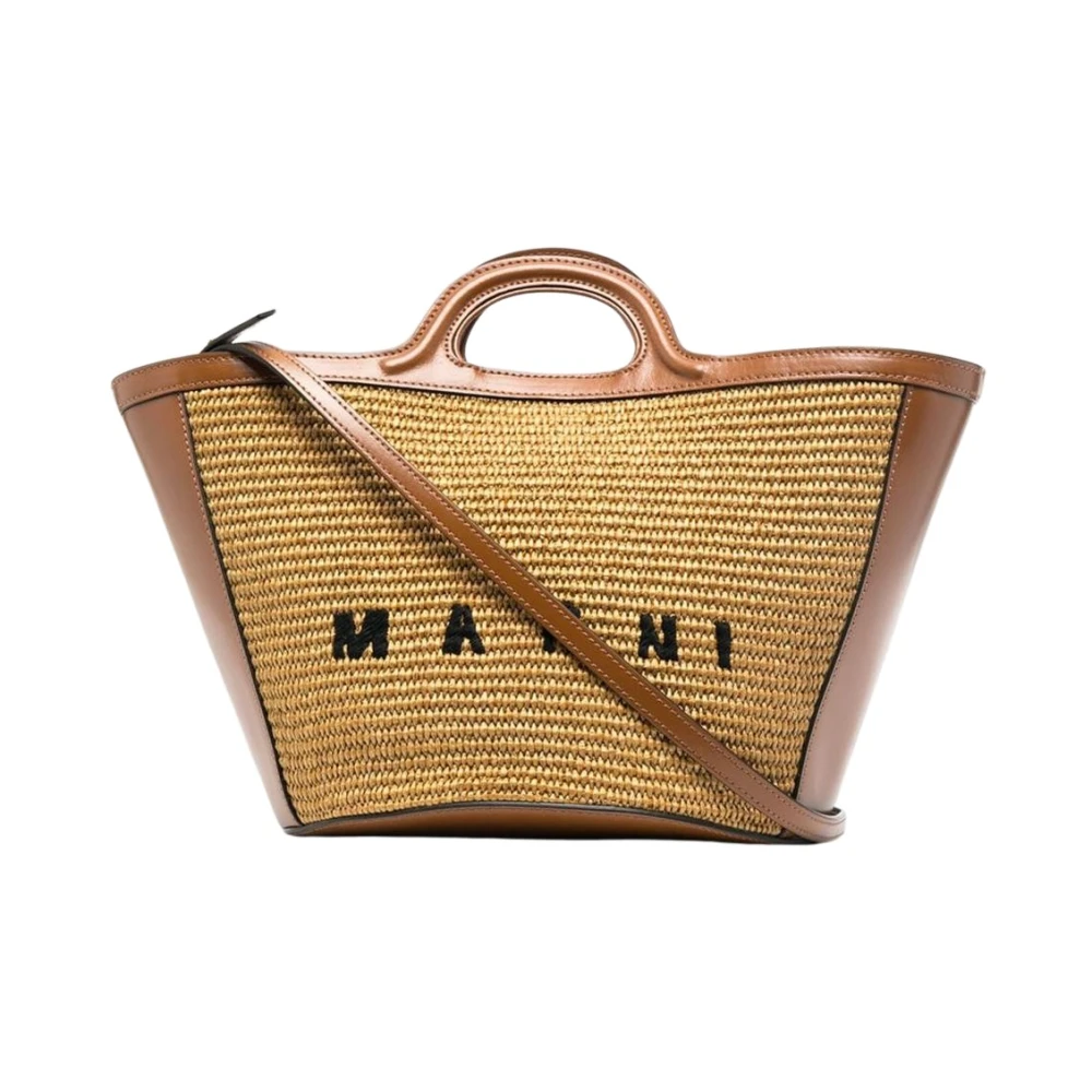Marni Brown Woven Tote Bag - Female - Shopping Bags - One Size - Bags