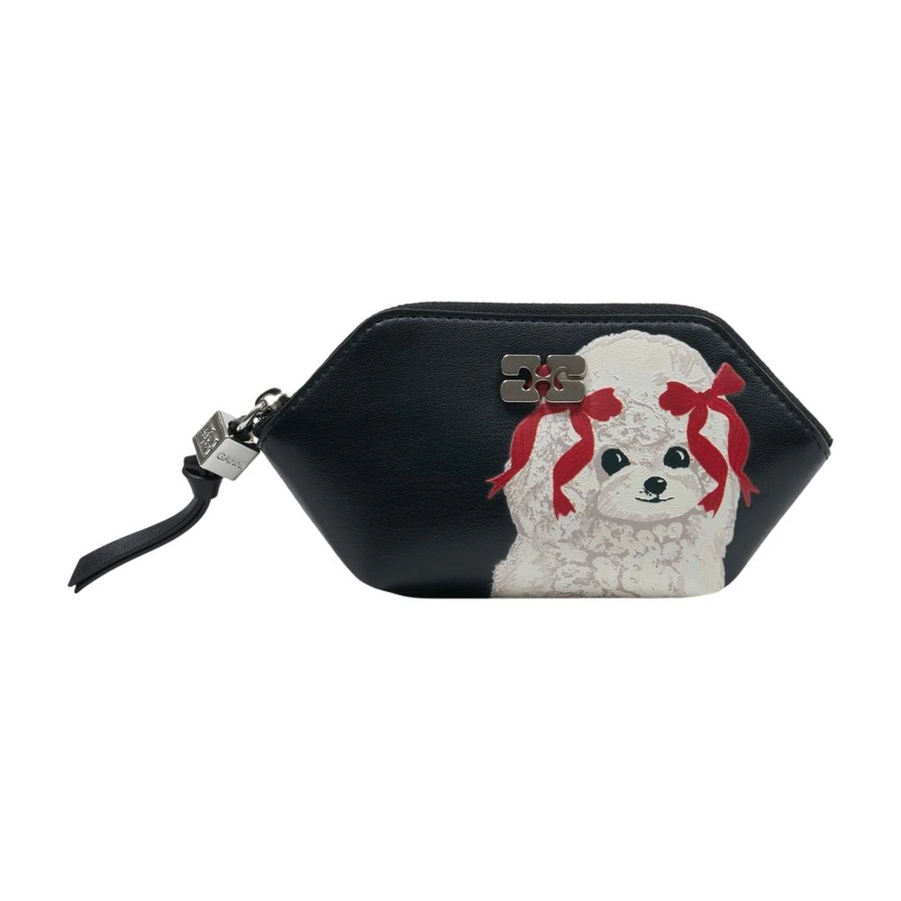 Ganni Women's Black Wallets & Cardholders, One Size, Bou Coin Purse Puddle Wallet