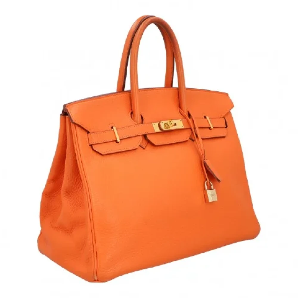 Hermès Vintage Pre-owned Leather handbags Orange Dames