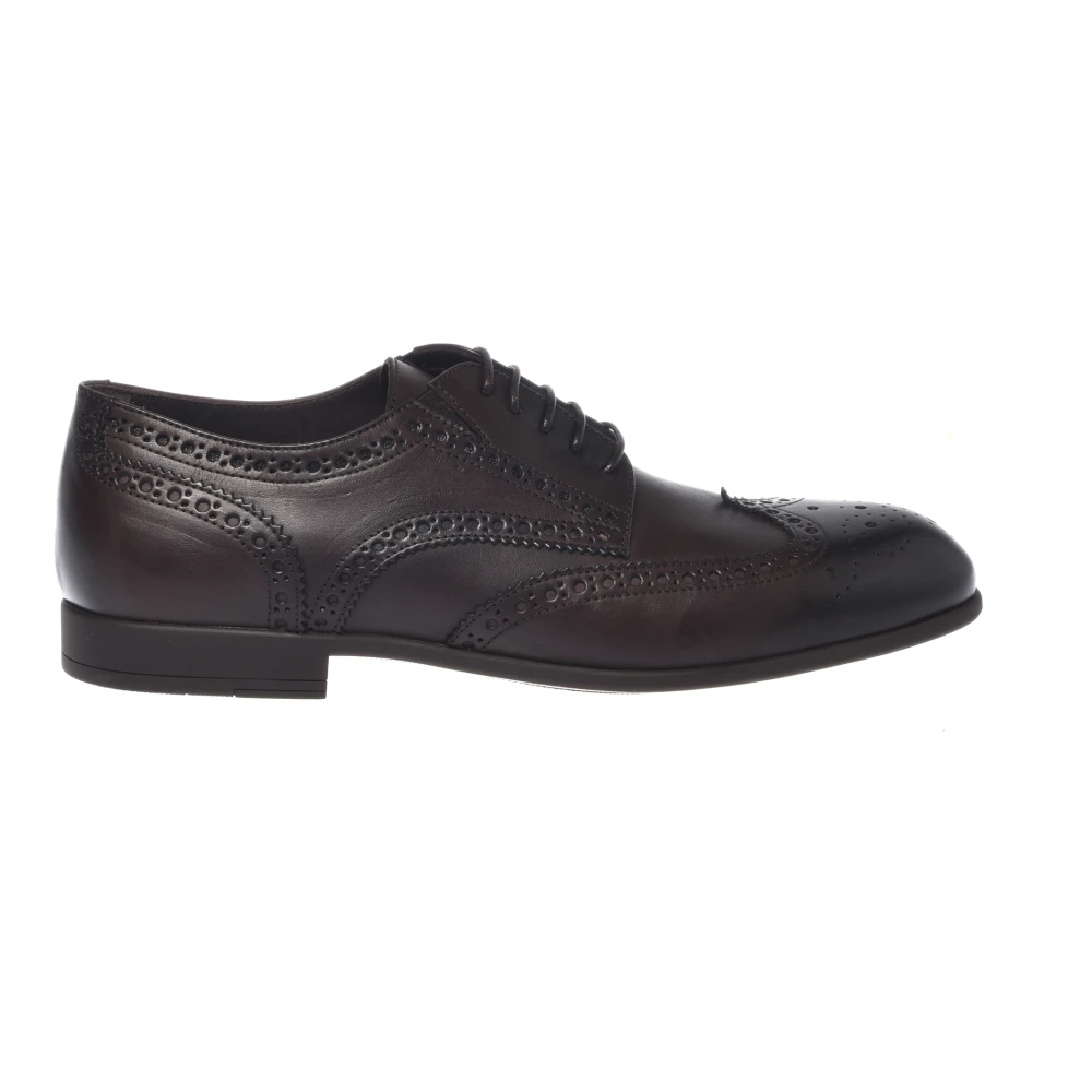 Baldinini Mannelijk Bruin Schoenen Heren, 44 Eu, Leer, Leren Veterschoenen