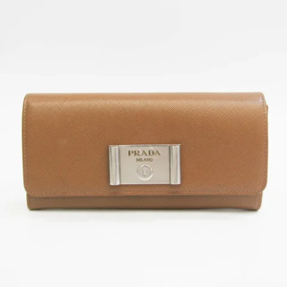 Prada Vintage Pre-owned Leather wallets Brown Dames