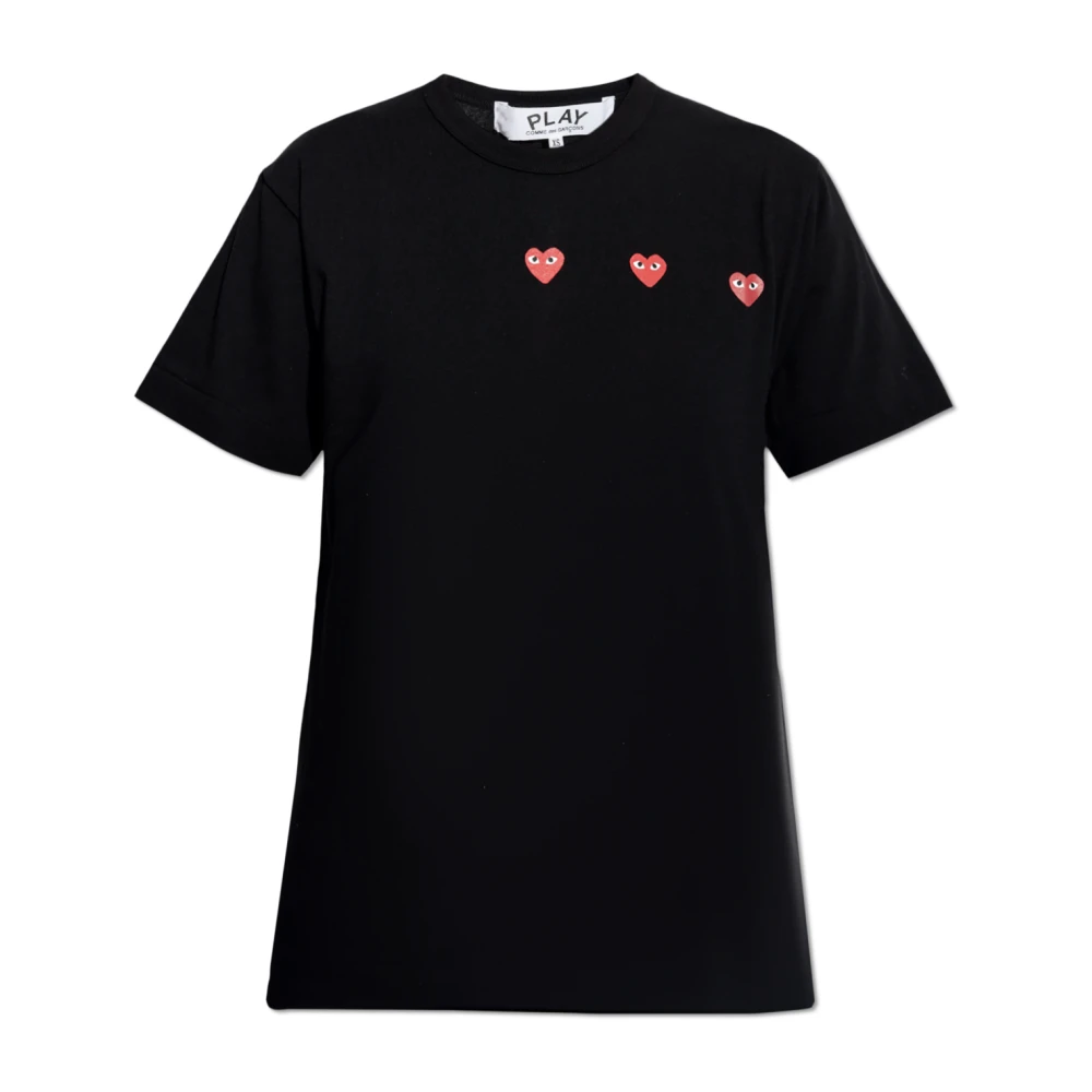Comme des Garçons Play T-shirt met logo patch Black Dames