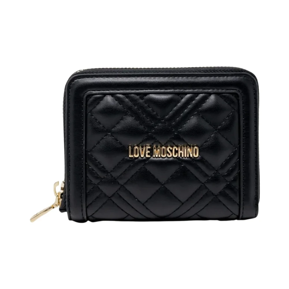 Love Moschino Zwarte Portemonnee met Logo Letters Black Dames