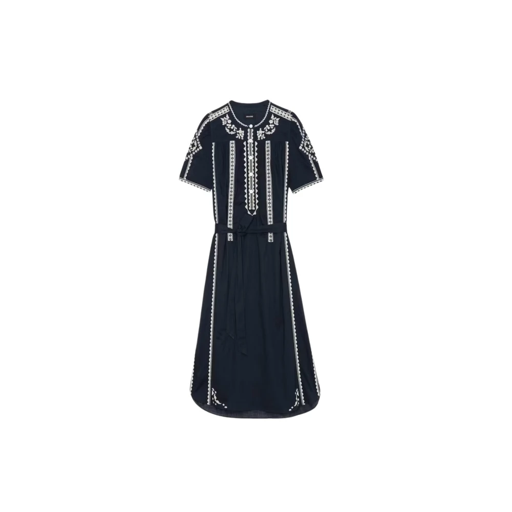 Zadig & Voltaire Women's Blue Midi Dresses, Xs, Elegant Black Dress