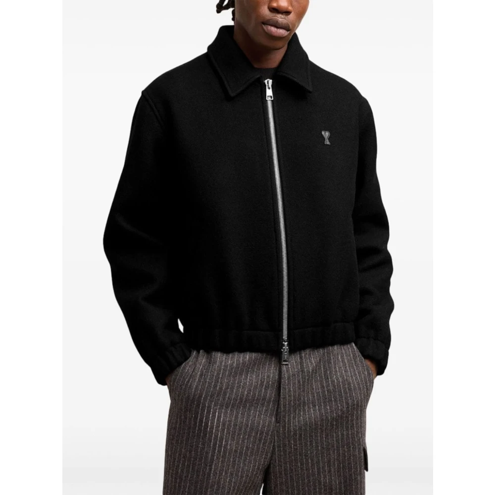 Ami Paris Hart Wol Jack Rits Voorkant Black Heren