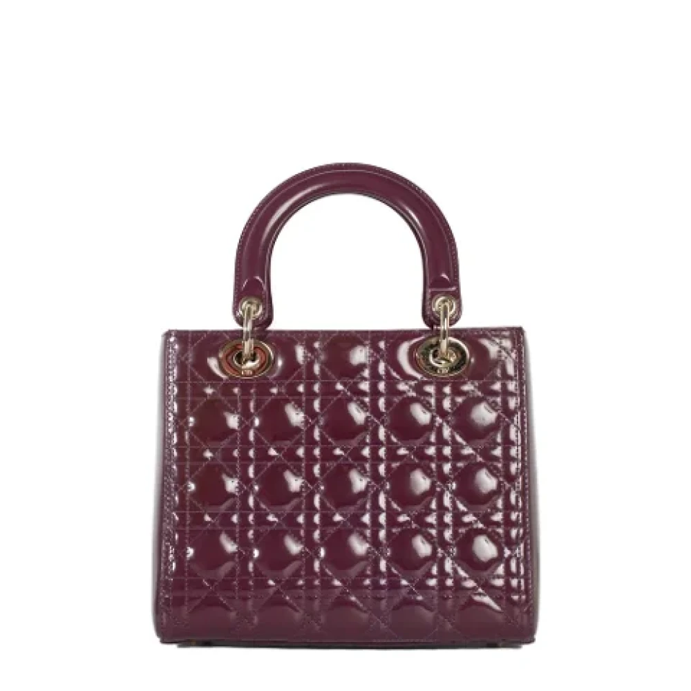 Dior Vintage Pre-owned Leather dior-bags Purple Dames