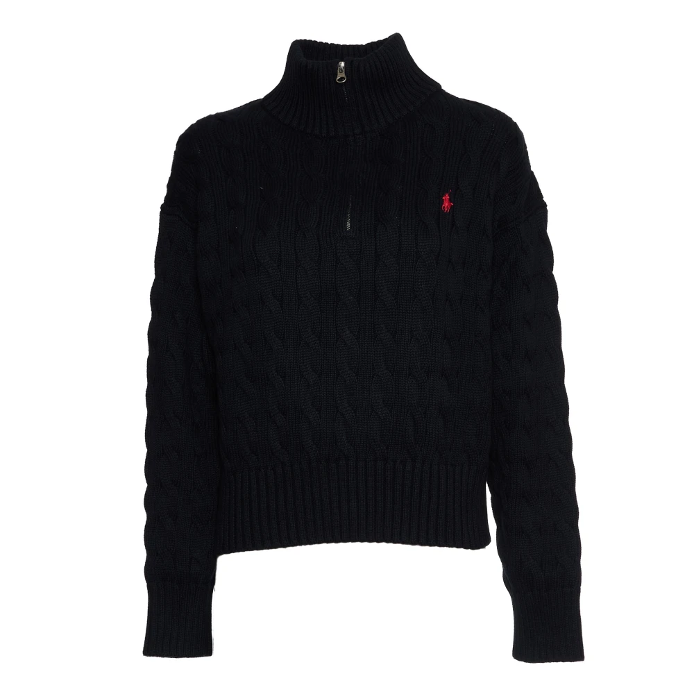 Polo Ralph Lauren Navy Cable-Knit Jumper - Female - Turtlenecks - Blue - Xl - Knitwear