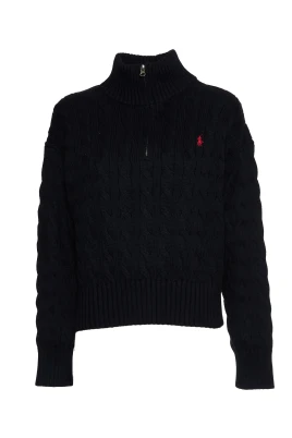 Marinblå Cable-Knit Sweater