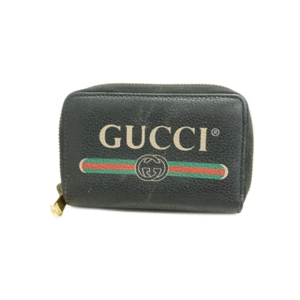 Gucci Vintage Pre-owned Leather wallets Black Dames