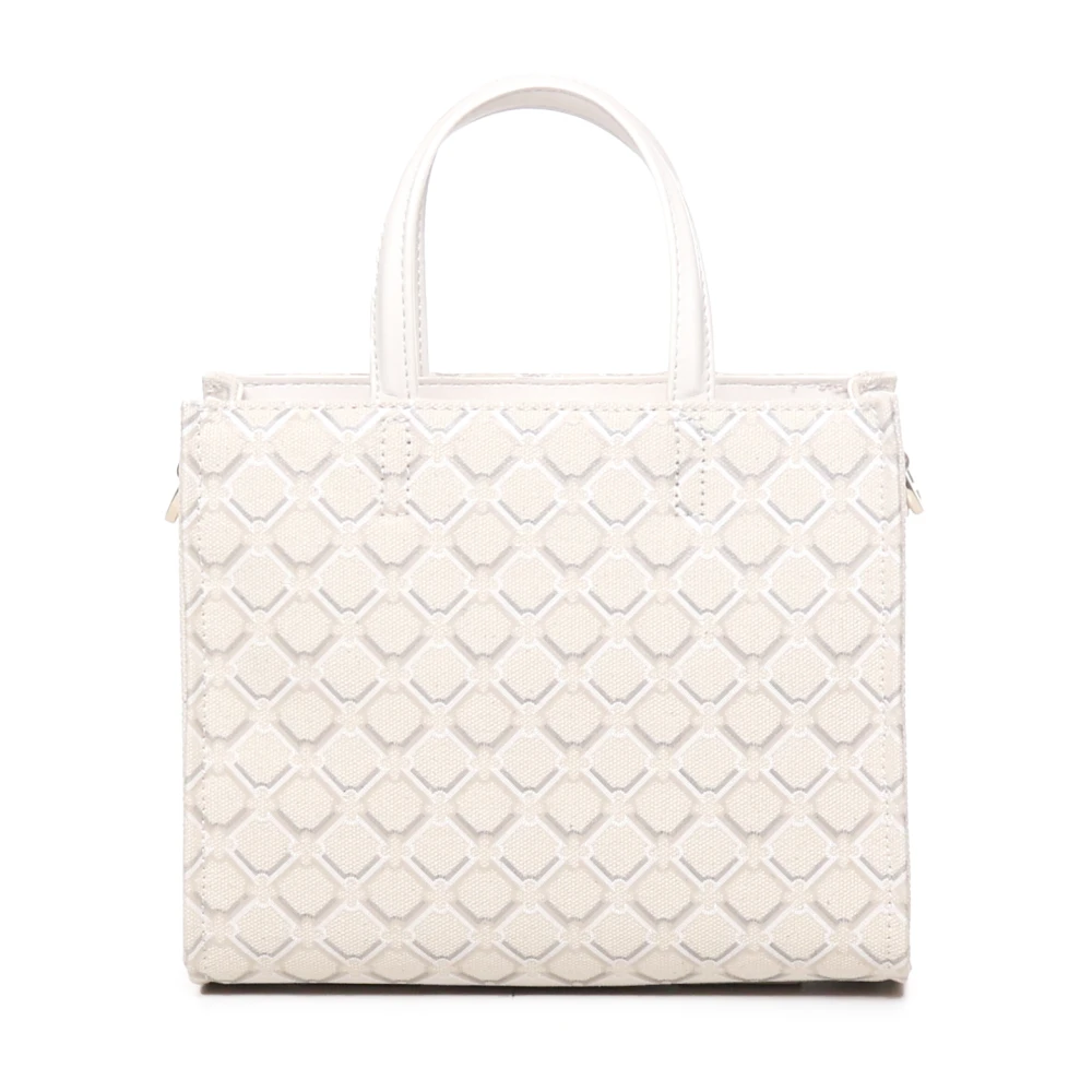 V73 Geometrische Print Eco-Vriendelijke Tas met Rits White Dames