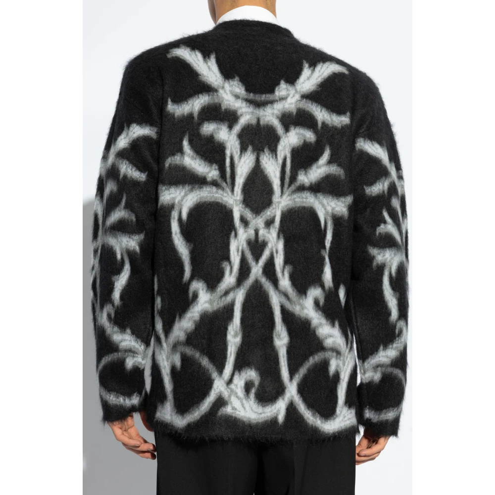 Versace Cardigan met barokmotief Black Heren