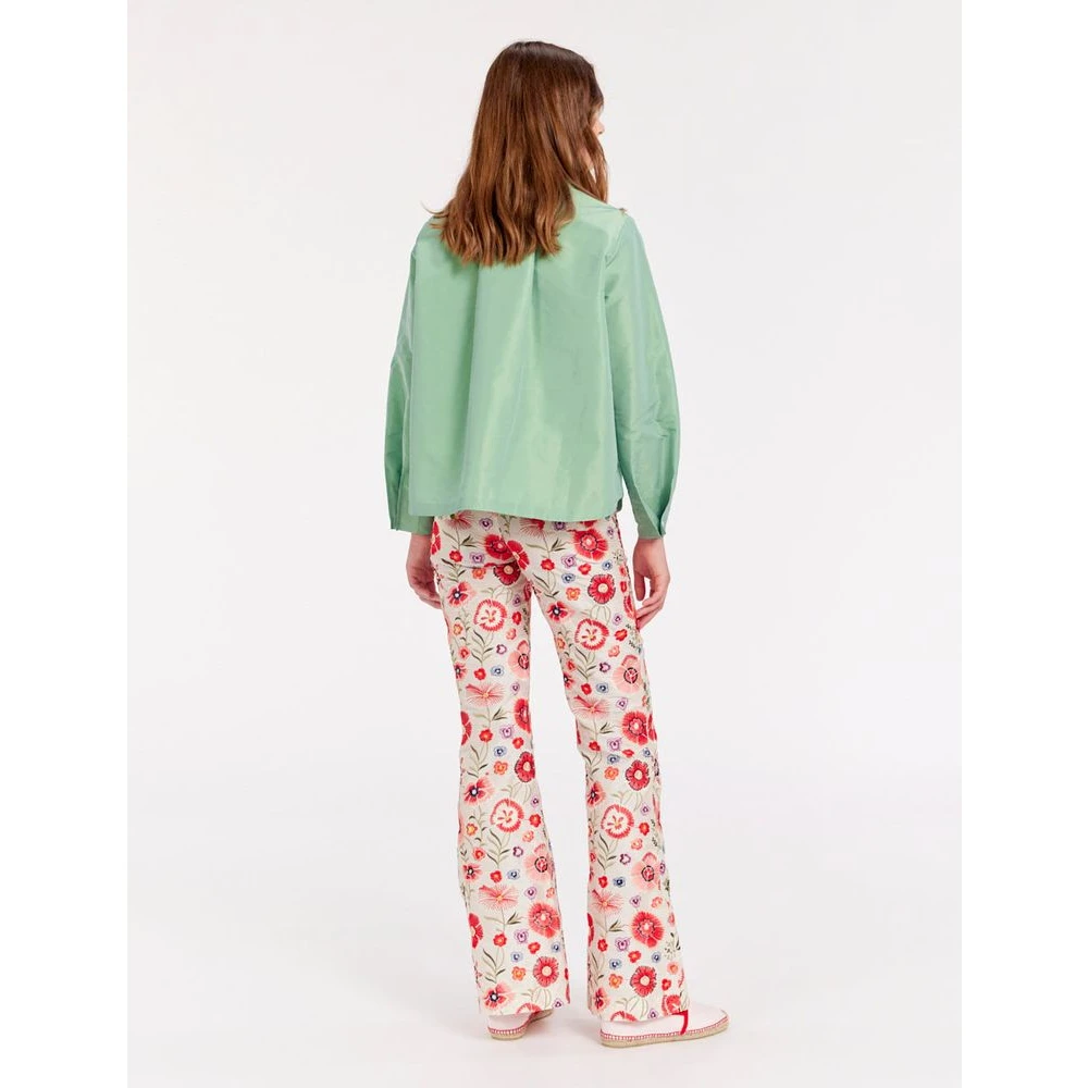 Ines De La Fressange Paris Elegante Oversized Shirt met Kraagdetail Green Dames