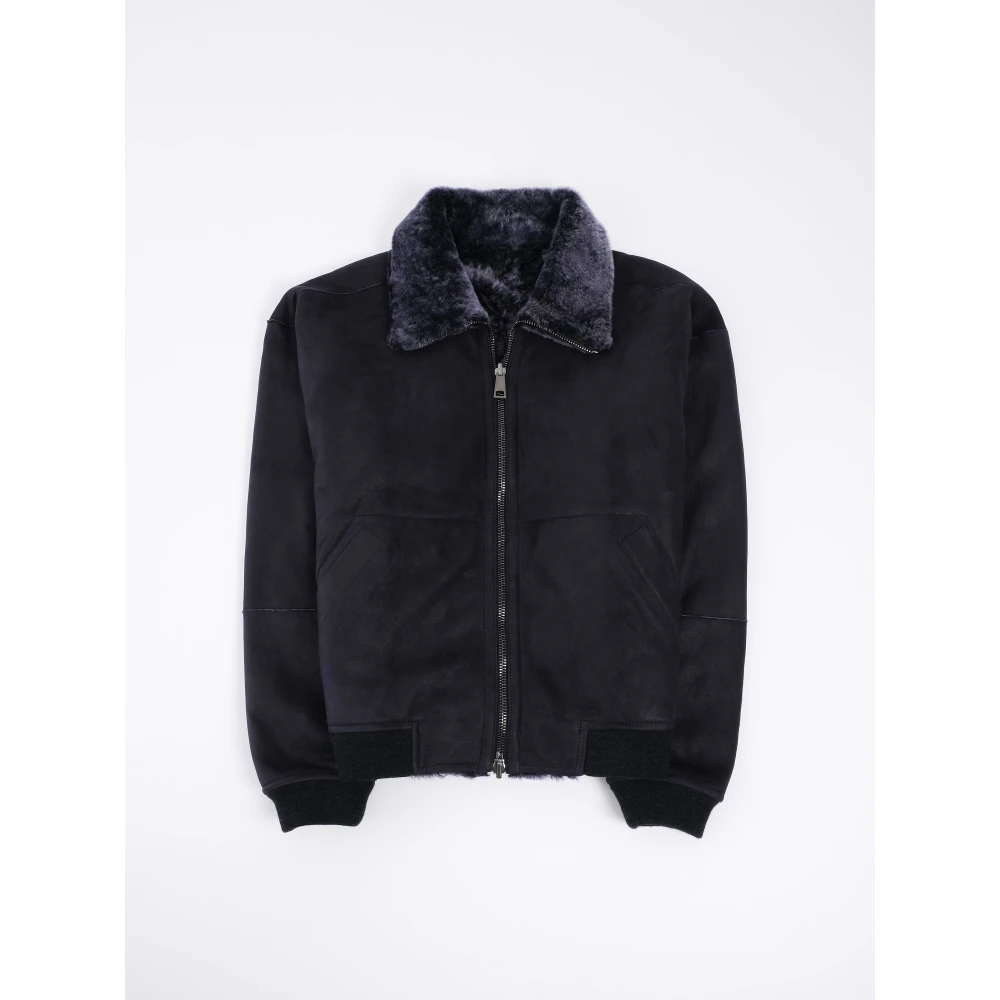 Giorgio Brato Omkeerbare Shearling Bomberjas Black Dames
