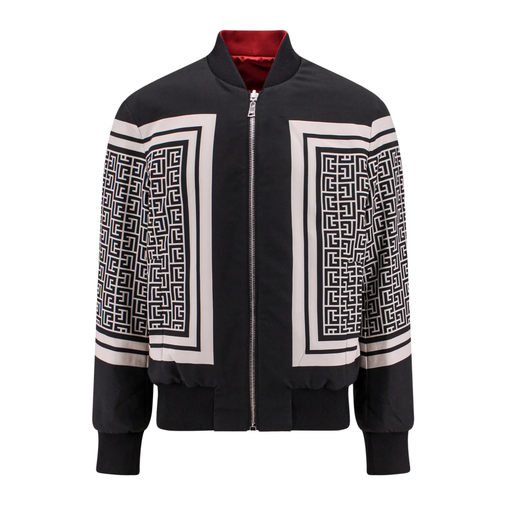 Balmain Zwarte Jas met Ritssluiting voor Heren Black Heren