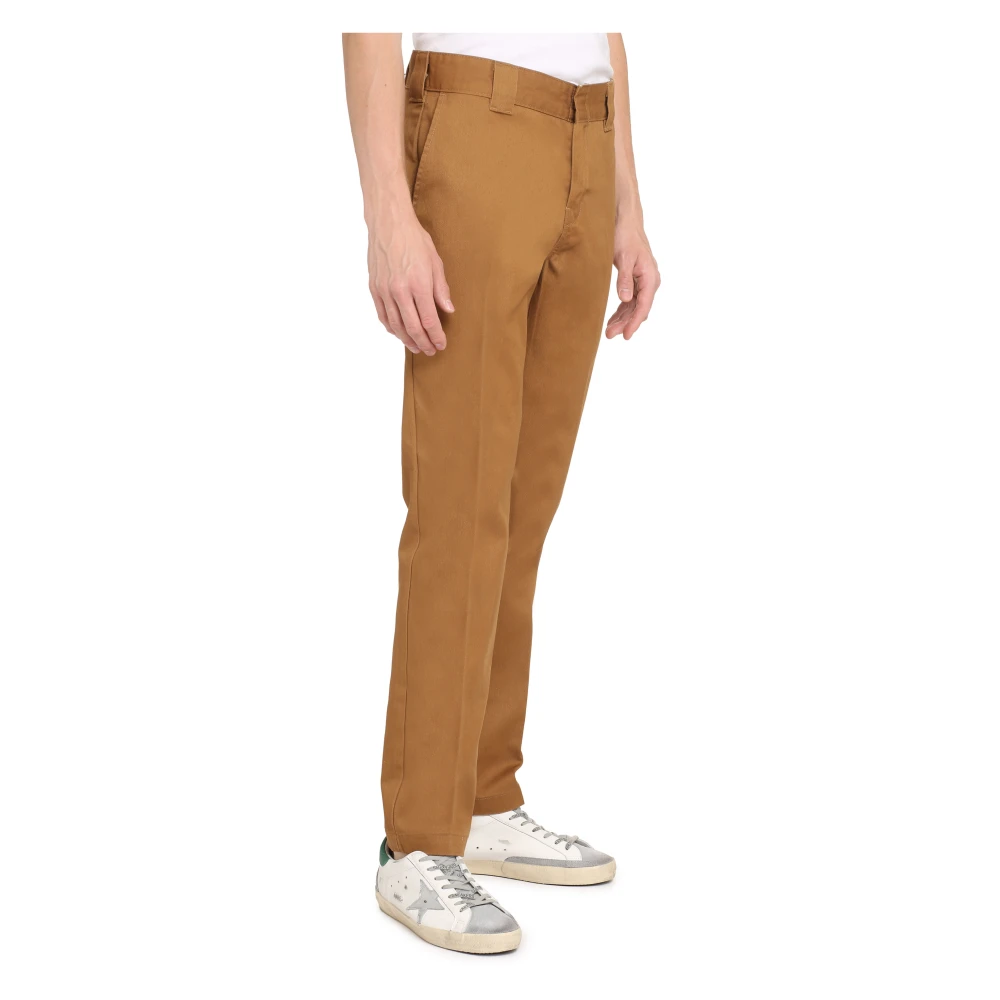 Dickies Slim Fit Broek met Achterzakken Brown Heren