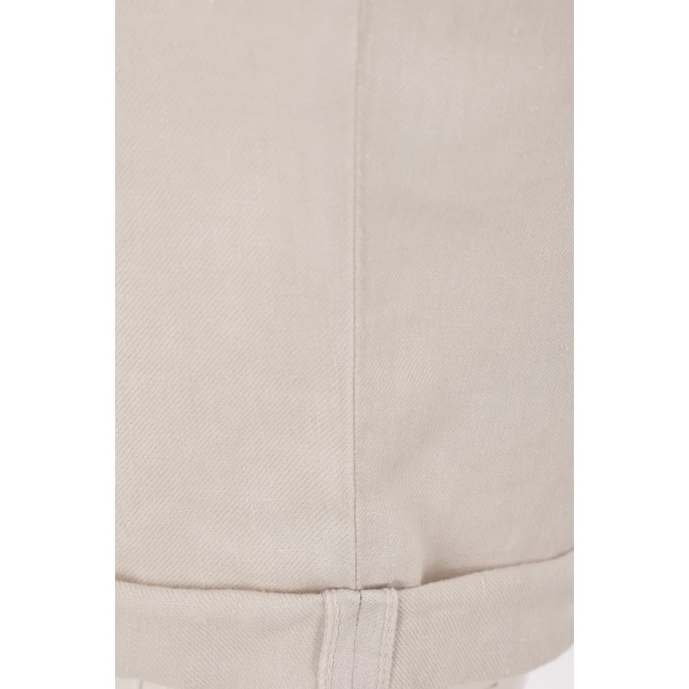 BRUNELLO CUCINELLI Beige Linnen Gabardine Elastische Taille Shorts Beige Heren