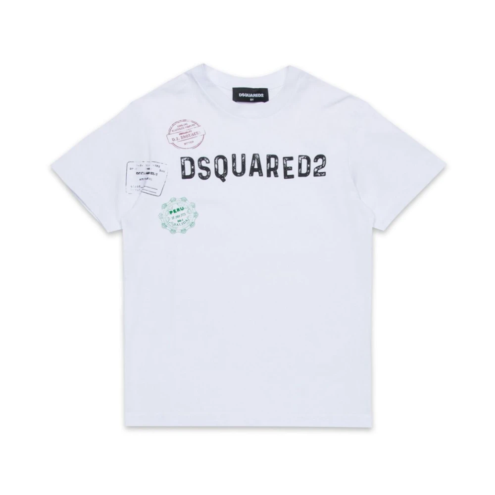 Dsquared2 Boys White T-Shirts,, T-Shirt Bianca Size 14 Y