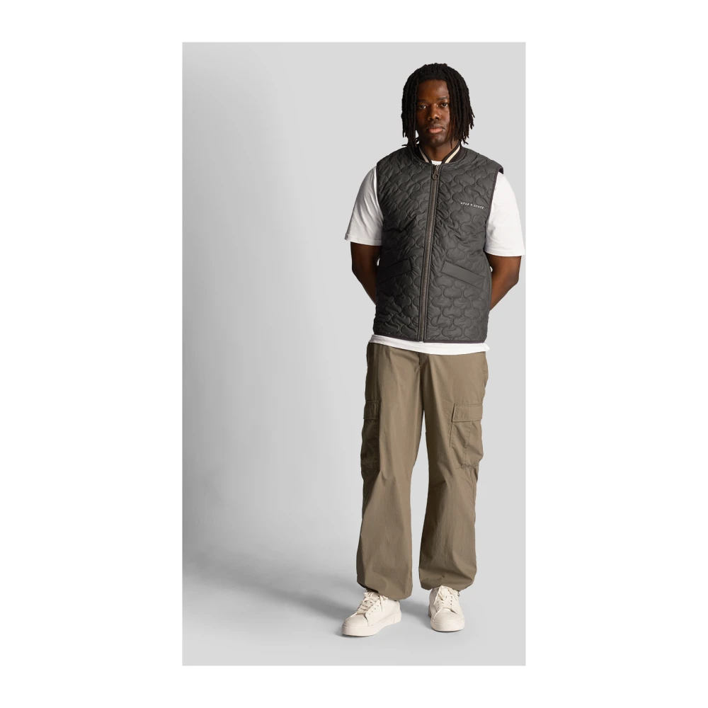 Lyle & Scott Gewatteerde Gilet Jassen Gray Heren