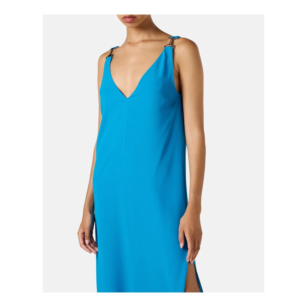 Iceberg Kobalt crêpe de Chine jurk met elegante details Blue Dames
