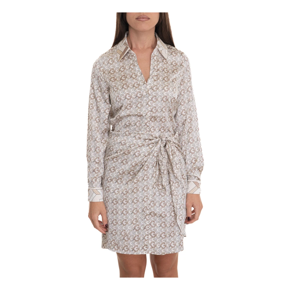 Guess Elegante Zwarte Jurk voor Vrouwen Beige Dames