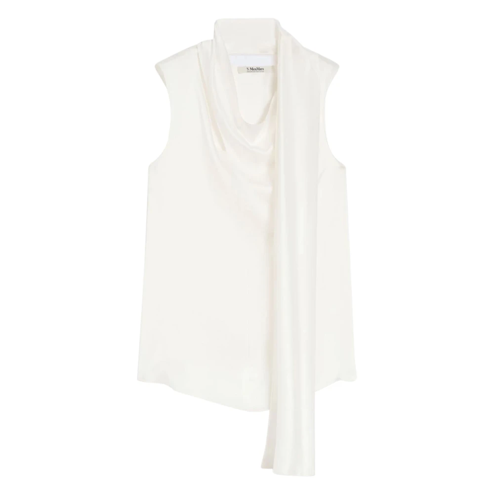 Max Mara Women's White Sleeveless Tops, Xs, Top-Canottiera