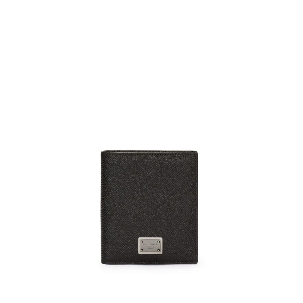 Dolce & Gabbana Svart läder Bi-Fold Korthållare Black, Herr