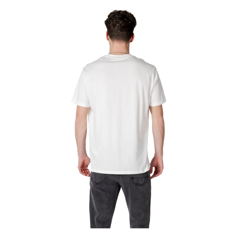 Armani Exchange Witte Katoenen T-shirt Ronde Hals White Heren