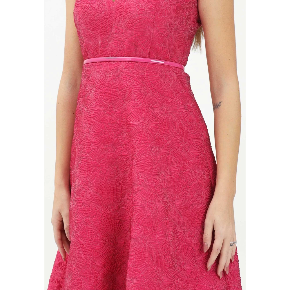 Max Mara Fuchsia Bloemen Midi Jurk Pink Dames