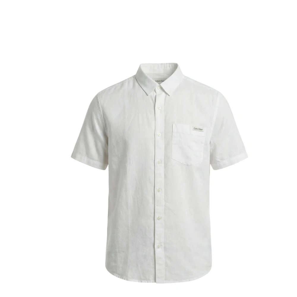 Calvin Klein Men's White Short Sleeve Shirts, M, Shirts