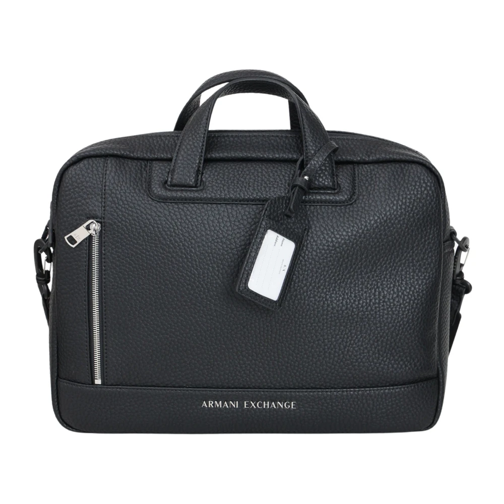 Armani Exchange Zwarte Schoudertas Minimalistisch Ontwerp Black Heren