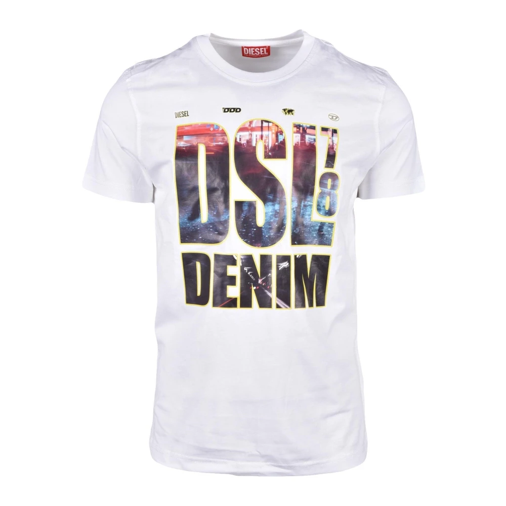 Diesel Bomull T-shirt White, Herr