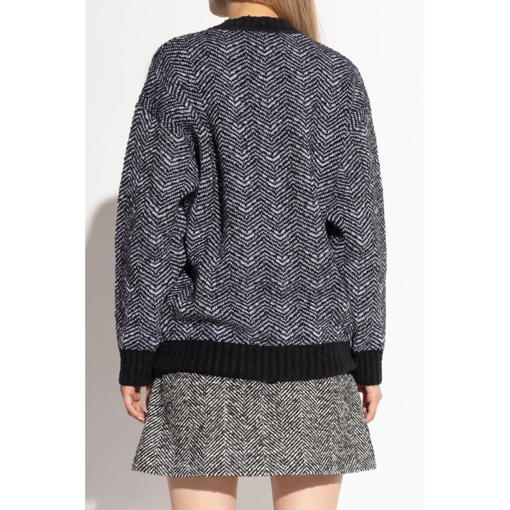 Moschino Trui met geborduurd patroon Black Dames