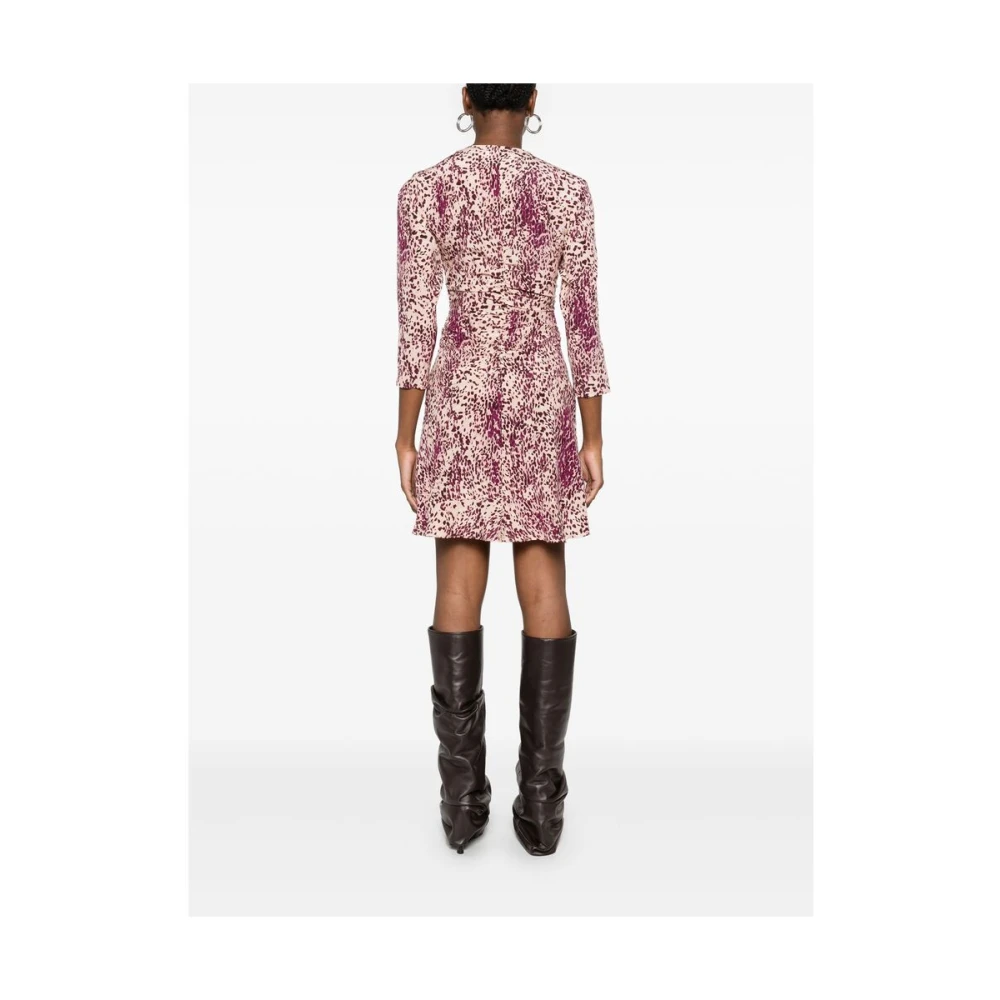 Isabel marant Orchidee Paars Gerimpeld Abstract Patroon Jurk Multicolor Dames