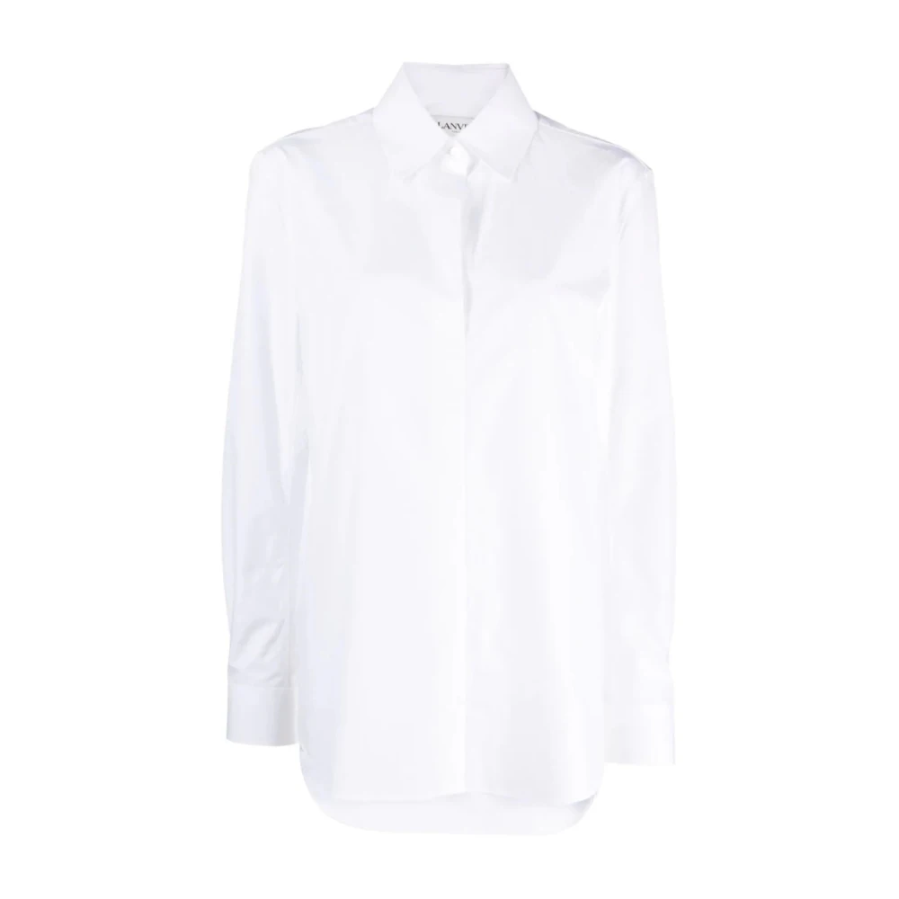 Lanvin Klassieke Witte Katoenen Tuniek Shirt White Dames