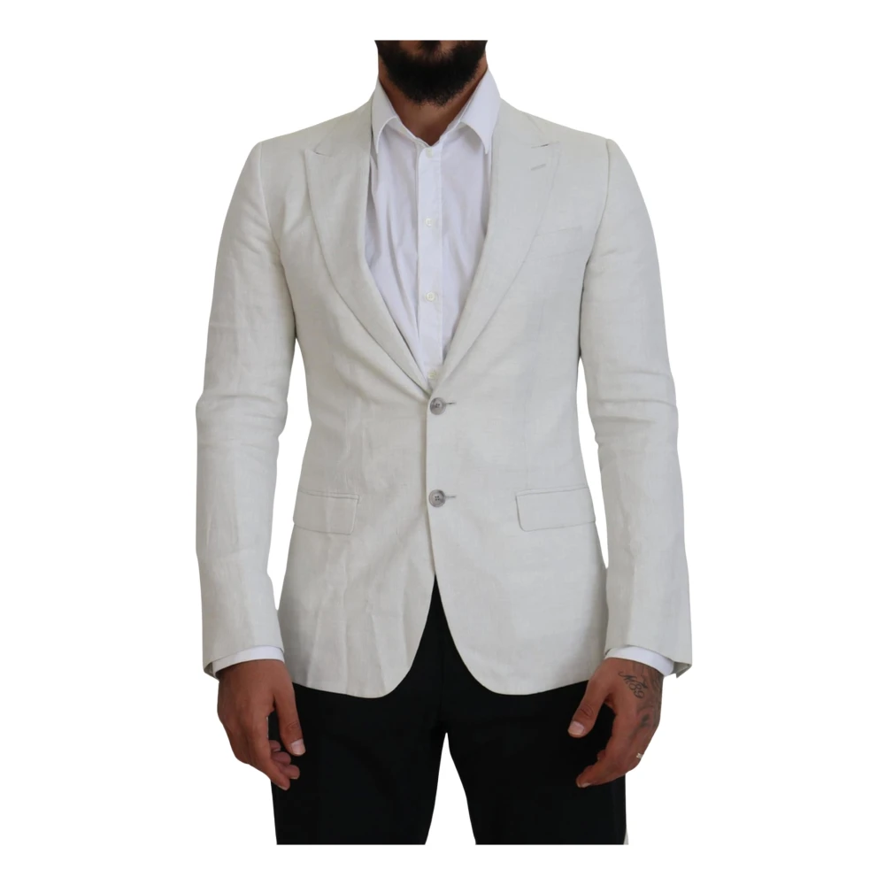 Dolce & Gabbana Men's White Single Breasted Blazer Jacket - Blazers - Xs - Jackets