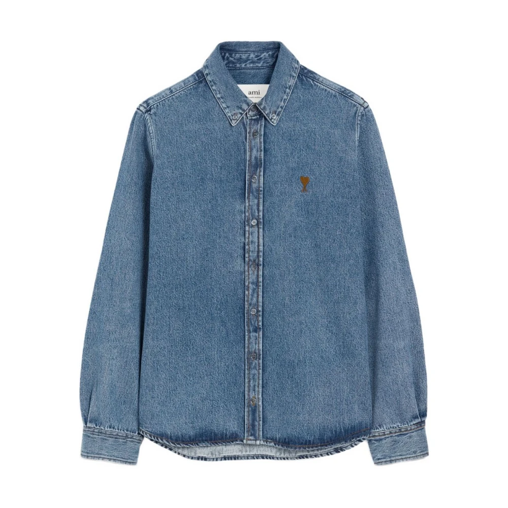 Ami Paris Men's Blue Casual Shirts - Denim Shirts - M - Shirts