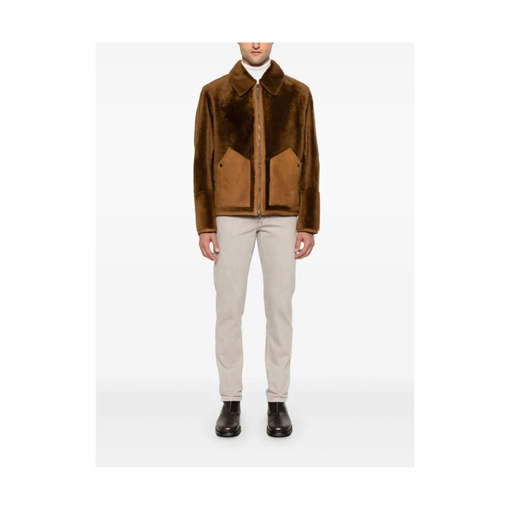 Canali Kameelbruine lamsvacht jas Brown Heren