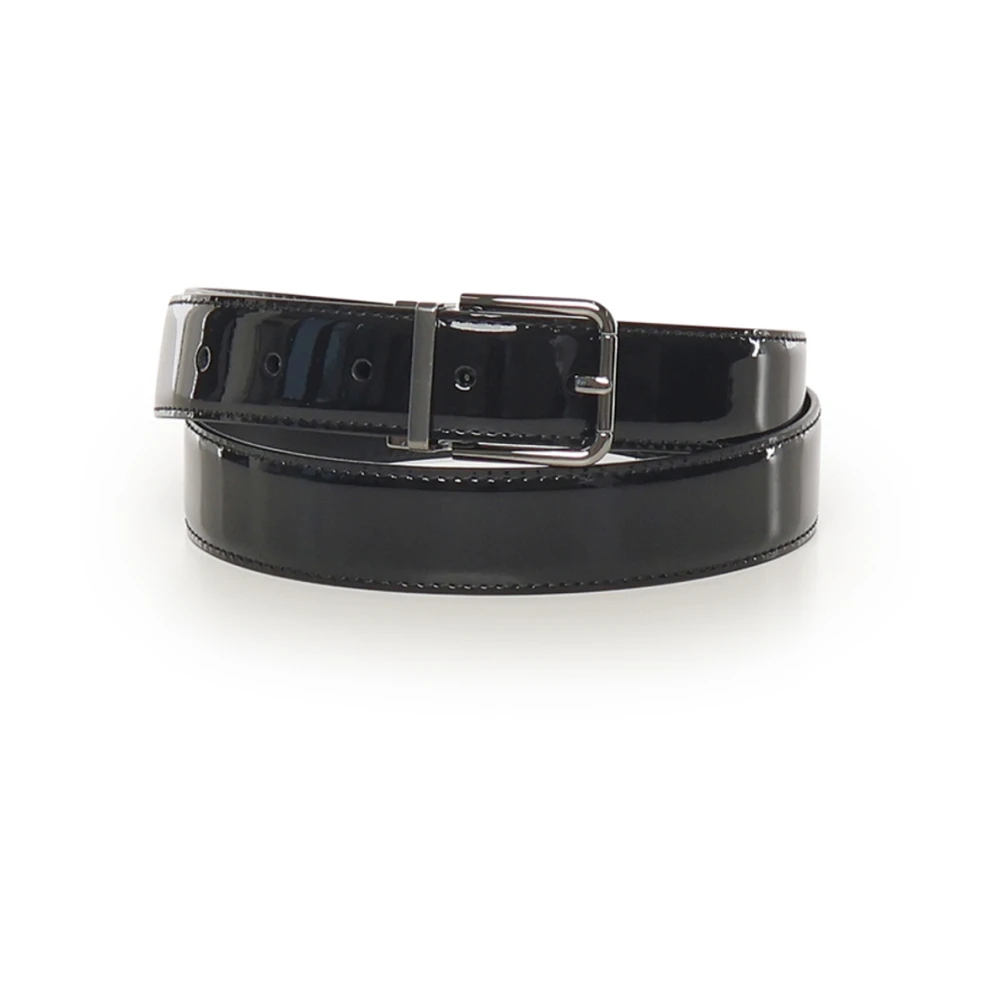 Dolce & Gabbana Men's Black Belts With Roller Buckle