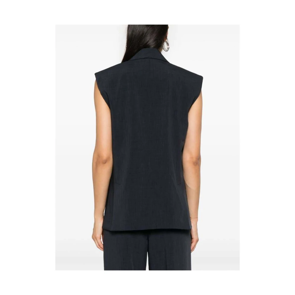 Birgitte Herskind Donkergrijze Dubbel-Borst Waistcoat Black Dames