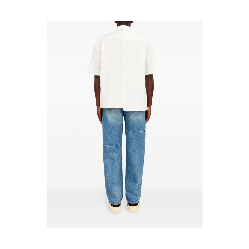 MM6 Maison Margiela Witte Katoenen Asymmetrische Overhemd White Heren
