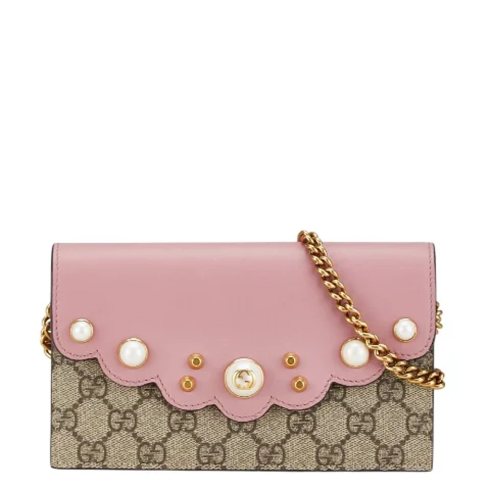 Gucci Vintage Pre-owned Canvas wallets Pink Dames