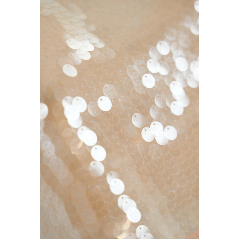 PATRIZIA PEPE Paillet Tule Crème Goud Mouwloze Top Brown Dames
