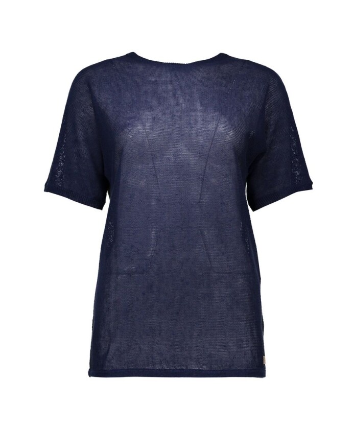 pull-en-lin-bleu-manches-courtes-col-rond