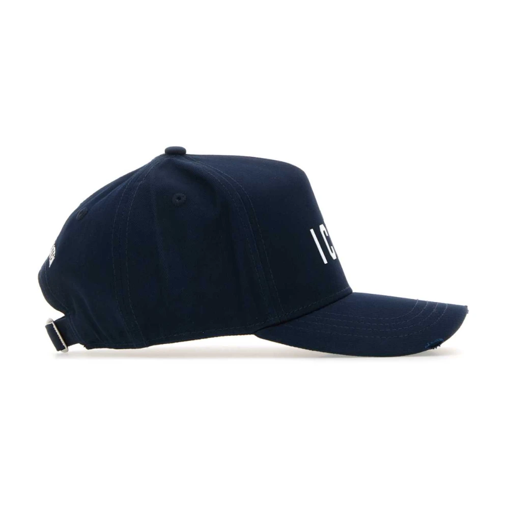 Dsquared2 Mini Icon Baseball Cap in Middernachtblauw Katoen Blue Heren