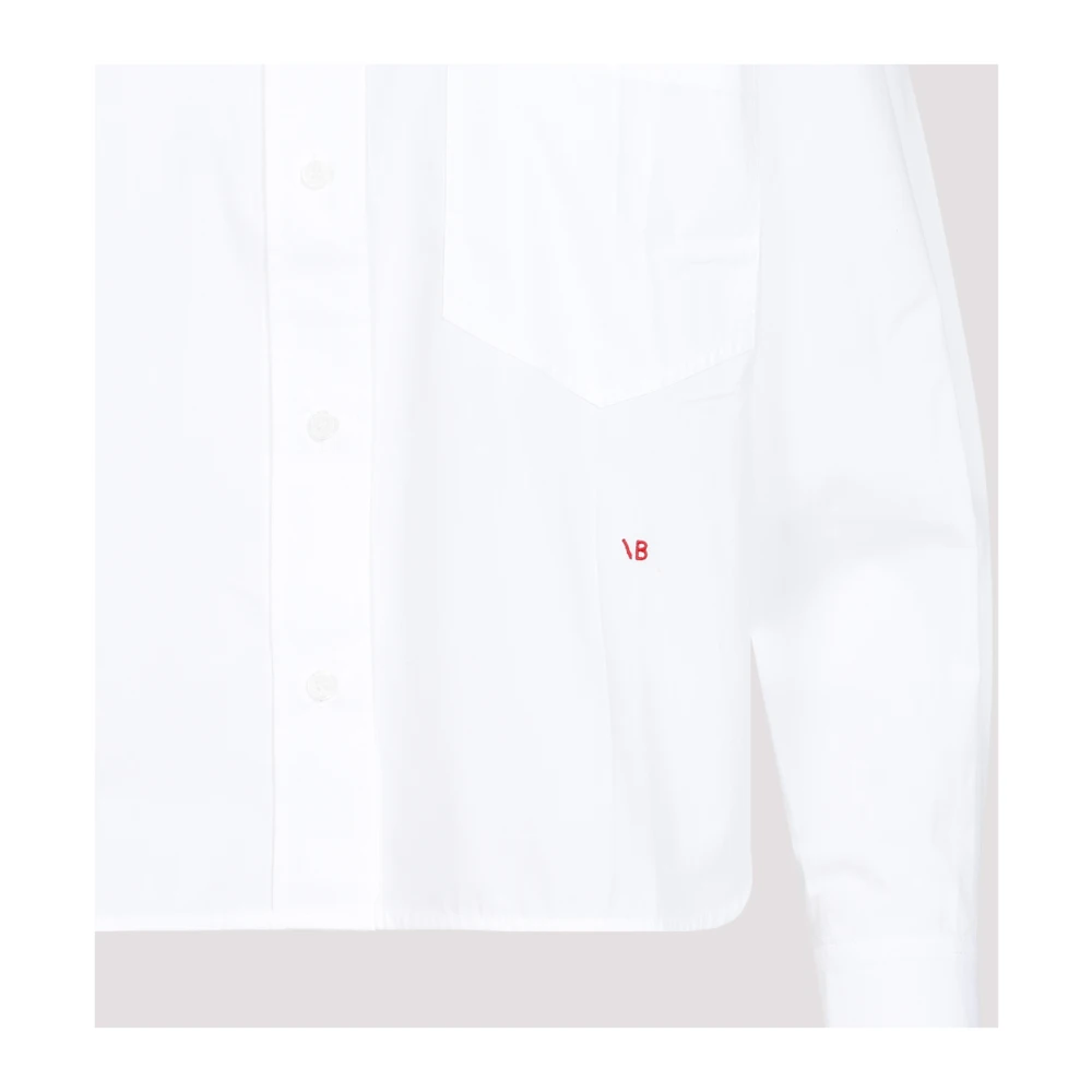 Victoria Beckham Witte Cropped Shirt White Dames