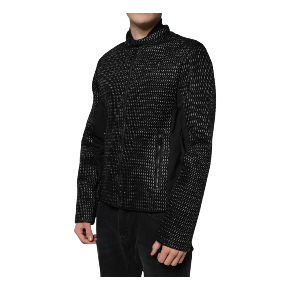 Dolce & Gabbana Zwarte Bomberjack met Logodetails Black Heren