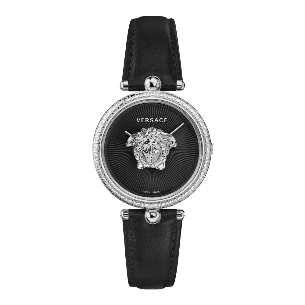 Versace VECQ01020 Palazzo silver black Leather Women's Watch NEW - Image 2
