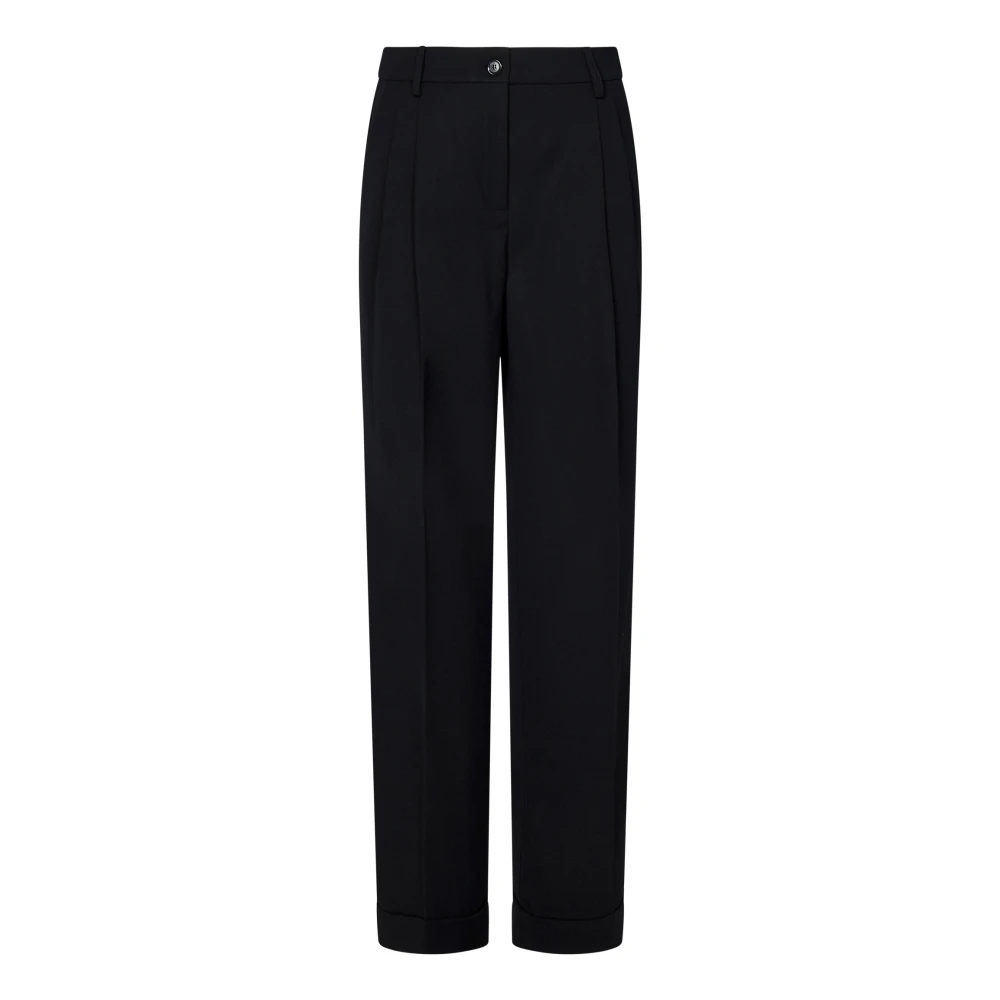 pinko Zwarte Wollen Mix Geplooide Broek Black Dames